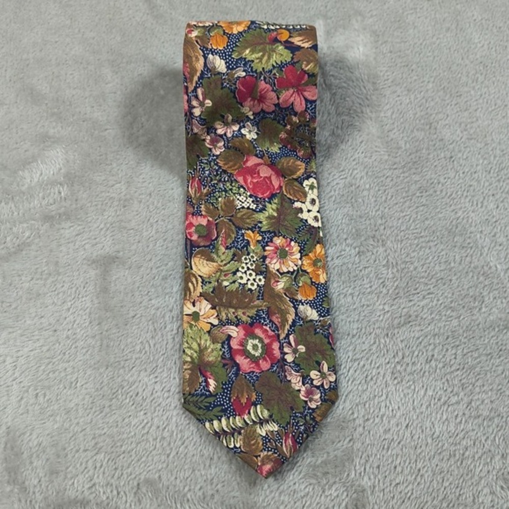 Vintage Banana Republic Tie Men 3.5x56 Floral Boho Tropical 90s Safari Travel
